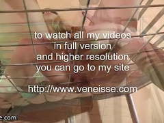 Veneisse bdsm tied torture and double fisting in cage clip