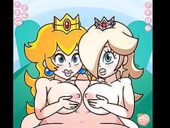 Princess peach and princess rosalina titfuck