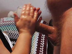 Christmas olive oil handjob and blowjob part 1 of 3 tubes