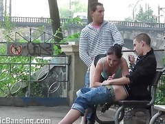 Public threesome sex on the street. awesome!