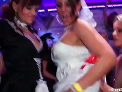 Costume party at night club with dancing girls videos