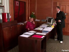 He submits to his boss in the office videos