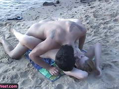 Cock hungry amateur blondie fucked on the beach movies