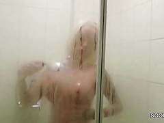 German big tit mom caught friend of son and fuck in shower
