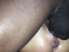 2 segments of  her huge thick bbc, wet, creamy,. squirting.