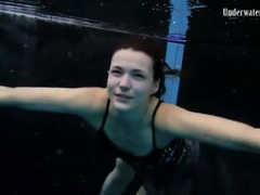 Beautiful girl swims and smiles underwater movies at find-best-lingerie.com