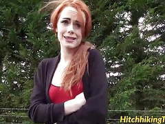 Gorgeous redhead ella hughes gets fucked on the public road