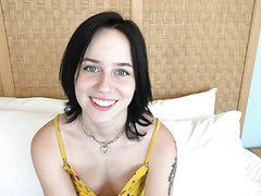 Brand new pale 18 yr old with freckles makes her porn debut, 