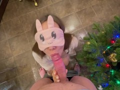 Sweet homemade blowjob near new year tree and slowmotion cumming, Amateur, Babe, Brunette, Blowjob, Cumshot, 60FPS, Exclusive, Verified Amateurs tubes