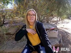 Real teens - nerdy teen with glasses fucked pov style, Blonde, Blowjob, Hardcore, Public, Pornstar, Teen (18+), POV, Small Tits