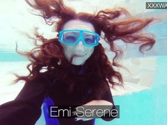 Hot underwater pool masturbation of emi serene, Babe, Brunette, Masturbation, Teen (18+), Small Tits