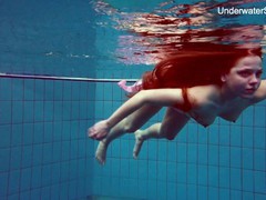 Redhead simonna showing her body underwater, Fetish, Teen (18+), Red Head, Small Tits