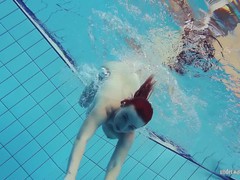 Redheaded katrin stripping underwater, Striptease, Teen (18+), Red Head, Czech