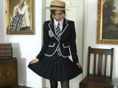 St mackenzie's - lola strips as she teases you with her smart uniform, Babe, Brunette, Fetish, Teen (18+), College, School, British tubes