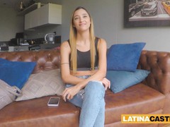 Latina skinny hot bitch kickstarts modelling career by getting railed in a casting