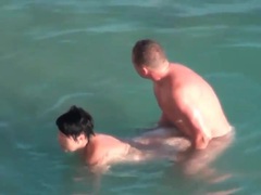 Curvy couple has hardcore sex in the ocean videos