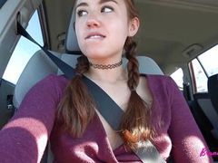 Creampied in car before coffee