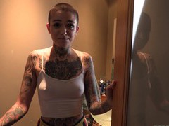 Hd pov video of tattooed leigh raven sucking a rock solid cock