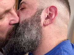 Two hairy buds explore each others bodies