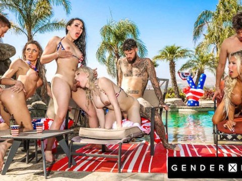 Genderxfilms - booming trans babes pool orgy ft jade venus, brittney kade n'more !!