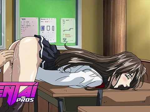 Hentaipros - anime schoolgirl rubs clit on classmate thinking of her stepbro