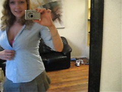 Busty girl next door andy lynn takes picture of herself in the mirror clip