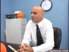 Horny little lola banks blows her teacher cock in class videos