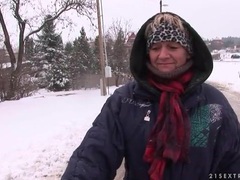 Snowy day injury fixed by mature blowjob videos