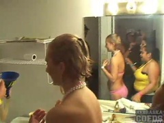 Hot upskirt and ladies in the bathroom are sexy clip