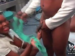 Horny black nurse fucked doggystyle by doctor tubes