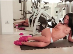 Gym striptease from a flawless workout beauty videos
