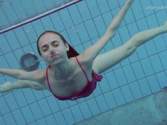 Ballerina goes swimming in her pink lingerie videos