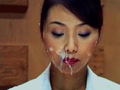 Japanese girl reads the news with cum on her face tubes at japanese.sgirls.net