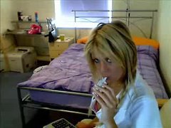 Slutty blonde nurse masturbating clip