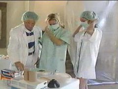Medical themed threesome with pussy eating clip