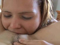 Watch a girl eat pussy and dildo fuck