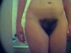 Chick has a super hairy pussy clip