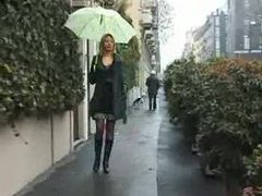 Skirt and boots babe flashes in public movies at find-best-hardcore.com
