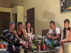 Fun party with drinking and chatting clip