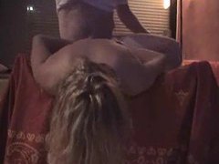 Chick in handcuffs bent over and fucked