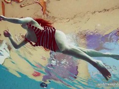 Small teen tits look even better underwater