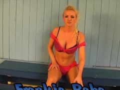 KiloTube presents: Gorgeous slutty blonde frankie has fun with her huge vibrator