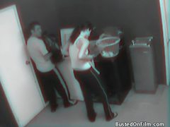 KiloTube presents: Laundry room fuck caught on security camera