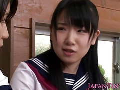 Tiny cfnm japanese schoolgirl love sharing cock