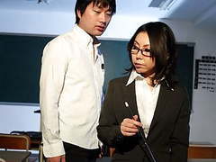 Horny japanese teacher minami kitagawa blows her students ha