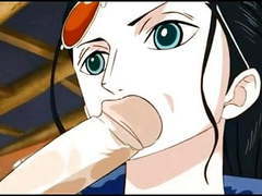 TubeChubby presents: Nico robin blowjob, ride and cumshot with sanji (one piece)