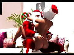 JerkMania presents: Second life - santa picks up a stripper! part 1