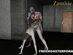 Sexy 3d zombie babe licked and fucked