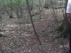 Slut wife hooded in forest and fucked 1