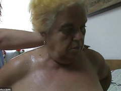 KiloVideos presents: Mature woman using dildo on chubby granny